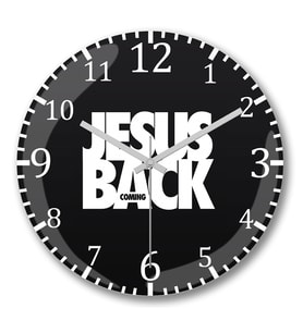 Jesus is  Coming Back   Duvar Saati Bombeli Gercek Cam