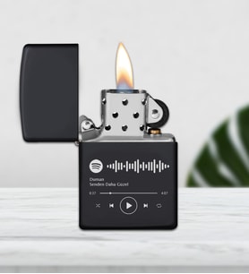 Kişiye Özel Spotify Şarkı Barkodlu Benzinli Çakmak