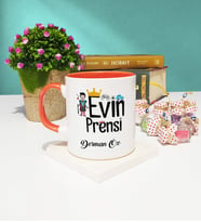 Evin Prensi Tasarımlı Kişiye Özel Evin Prensi Kupa Bardak Turuncu