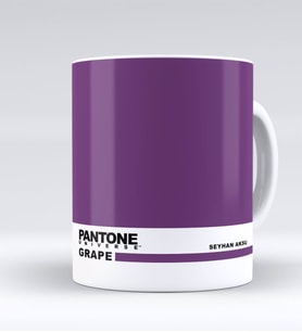 BK Gift Kişiye Özel İsimli Pantone Grape Beyaz Kupa Bardak