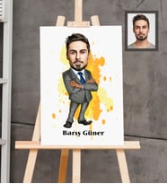 Kişiye Özel Öğretmen Karikatürlü  Ahşap Tablo 30x47 Bay-6