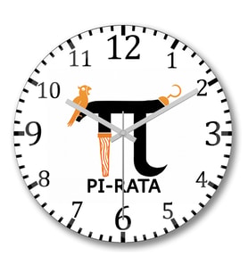 Pi Rata Duvar Saati Bombeli Gercek Cam