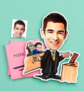 BK Gift Kişiye Özel Bay Avukat Karikatürlü Ahşap Magnet-3 (Çok Renkli)