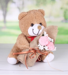Kokulu Taş Aranjmanlı Şirin Peluş Ayıcık 93343