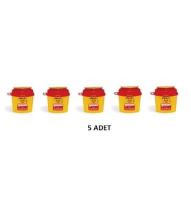 Tıbbi Atık Kutusu 1,3 lt 5 adet Köşeli