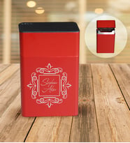 BK Gift Kişiye Özel İsimli Kırmızı Metal Sigara Tabakası - 1
