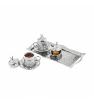 Oryant Yonca 2'li Kahve Seti Kutulu 125-S-K-11 (Gri)