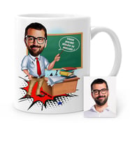 BK Gift Kişiye Özel Öğretmen Karikatür Beyaz Kupa Bardak  2, Öğretmene Hediye, Öğretmenler Günü