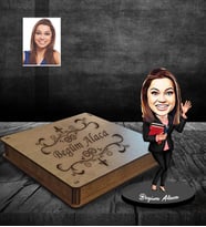 Kişiye Özel Avukat Karikatürlü Ahşap Biblo Kutulu Bayan-1