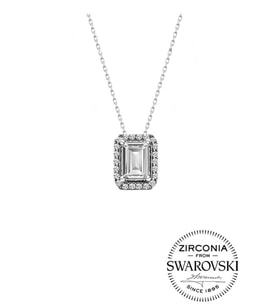 Söğütlü Silver Gümüş Swarovski baget taşlı pırlanta modeli kolye