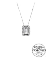 Söğütlü Silver Gümüş Swarovski baget taşlı pırlanta modeli kolye