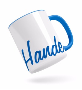 BK Gift Kişiye Özel El Yazısı İsim Tasarımlı Mavi Kupa Bardak-3