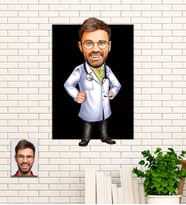 Kişiye Özel Doktor  Yeni İş Hediyesi Karikatür Ahşap Tablo