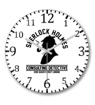 Sherlock Holmes1 Duvar Saati Bombeli Gercek Cam