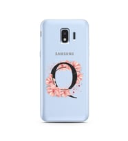 Pembe Çiçekli Harf Tasarım Süper Şeffaf Silikon Telefon Kılıfı Samsung J2 Pro (2