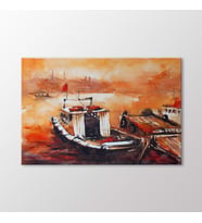 Arty Tablo Suluboya Tekneler ve İstanbul Tablo (Karışık)