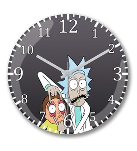 Rick and Morthy Duvar Saati Bombeli Gercek Cam