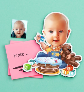 BK Gift Kişiye Özel Bebek Karikatürlü Ahşap Magnet-2 (Çok Renkli)