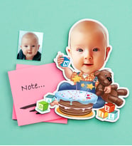 BK Gift Kişiye Özel Bebek Karikatürlü Ahşap Magnet-2 (Çok Renkli)