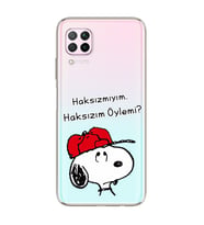 Snoopy Tasarımlı Süper Şeffaf Silikon Telefon Kılıfı Huawei P40 Lite