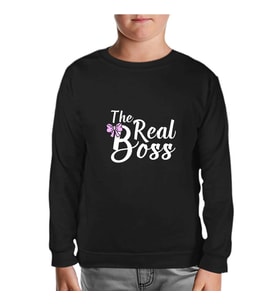 The Real Boss Siyah Çocuk Sweatshirt