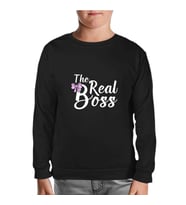 The Real Boss Siyah Çocuk Sweatshirt