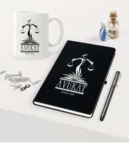 BK Gift Kişiye Özel Avukat Temalı Siyah Defter Kalem Kupa Seti - 5 (Model 1)