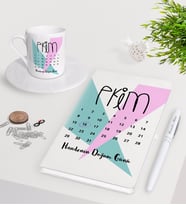 BK Gift Kişiye Özel Doğum Günü Takvim Beyaz Defter Kalem Türk Kahvesi Fincanı Seti-3 (Model 1)