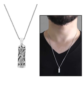 Mevlevi Tasarım 925 Ayar Gümüş Cevşen Kolye (Çok Renkli)