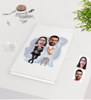 BK Gift Kişiye Özel Sevgililer Karikatürlü Beyaz Defter-16