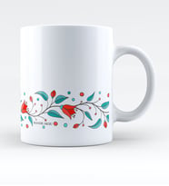 BK Gift Kişiye Özel Çiçek Motif Tasarımlı Kupa Bardak
