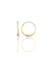 Söğütlü Silver Gümüş altın yaldızlı 18 mm renkli doricalı halka küpe