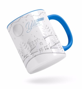 BK Gift Kişiye Özel Yılbaşı Mutlu Yıllar Mavi Kupa Bardak-23