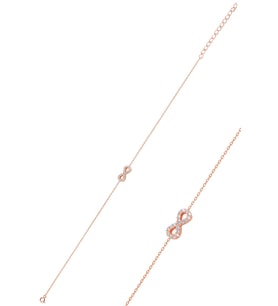 Söğütlü Silver Gümüş rose zirkon taşlı sonsuzluk bileklik