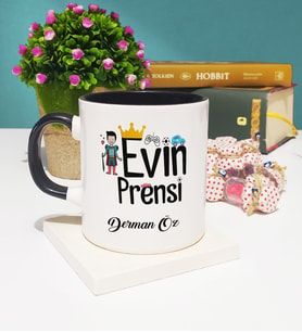 Evin Prensi Tasarımlı Kişiye Özel Evin Prensi Kupa Bardak Siyah