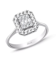 0.15 Ct. Modern Tasarım Baget Kare Tektaş Yüzük