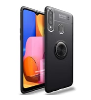 Microsonic Samsung Galaxy A20s Kılıf Kickstand Ring Holder Siyah