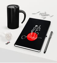 BK Gift Kişiye Özel Avukat Temalı Siyah Defter Kalem ve Termos Mug Seti - 11 (Model 1)