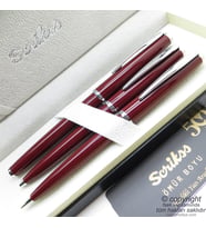 Scrikss 33 3'lü Set Bordo  Roller Kalem + Tükenmez Kalem + Versatil Kalem Seti  İsme Özel Kalem