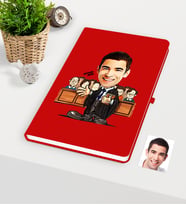 BK Gift Kişiye Özel Bay Avukat Karikatürlü Kırmızı Defter - 2