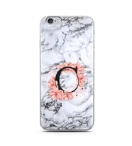 Beyaz Mermer Çiçekli Harf Tasarım Süper Şeffaf Silikon Telefon Kılıfı İphone 6s 