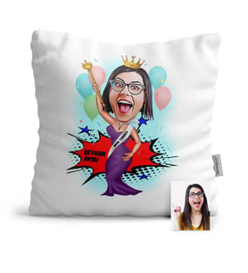 BK Gift Kişiye Özel Güzellik Kraliçesi Karikatür  Yastık  1