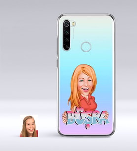 BK Gift Kişiye Özel Bayan İsimli Karikatürlü Xiaomi Redmi Note 8 İnce Şeffaf Silikon Telefon Kapağı-1 (Beyaz)