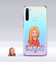 BK Gift Kişiye Özel Bayan İsimli Karikatürlü Xiaomi Redmi Note 8 İnce Şeffaf Silikon Telefon Kapağı-1 (Beyaz)