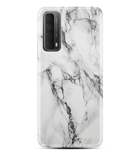 Kılıfland Huawei P Smart 2021 Kılıf Silikon Resimli Kapak Fragile White Marble Mermer Stok 1103