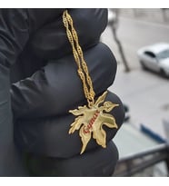 925 Ayar Gümüş 24 Ayar Altın Kaplama İsimli Yonca Kolye (Gold)
