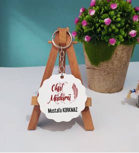 Okul Müdürü Ahşap Anahtarlık