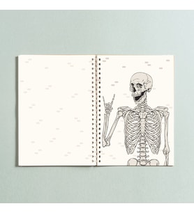 İskelet Rock And Roll Spiralli A5 96 Yaprak Çizgisiz Defter
