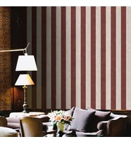 Decowall Retro Kataloğu Beyaz/Bordo Rengi Çizgi Desenli Duvar Kağıdı 5002-02