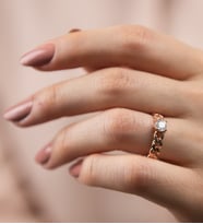 Mode Silver Zincir detaylı tektaş gümüş yüzük